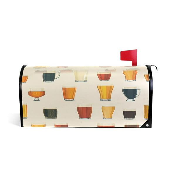 Mailbox Covers Magnetic Large Size Post Box Cover Wrap Outside Waterproof Home Yard Garden Decor Various Beer Glasses 25.5x21