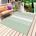 thumbnail image 4 of Outdoor Rug 3x5 ft Sage Green Vertical Stripes Outdoor Large Area Rug Non Slip Rubber Classic Striped Front Door Mat RV Rug Camping Carpet Patio Outdoor Rugs for Backyard Balcony Deck Porch Indoor, 4 of 9