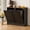 Black/No Drawer, variant on AHB Double Tilt Out Trash Cabinet with Drawers for Two 10 Gallon Bins, Kitchen Trash Can Storage Organizer, 35.63"L x 13"W x 35.63"H, White