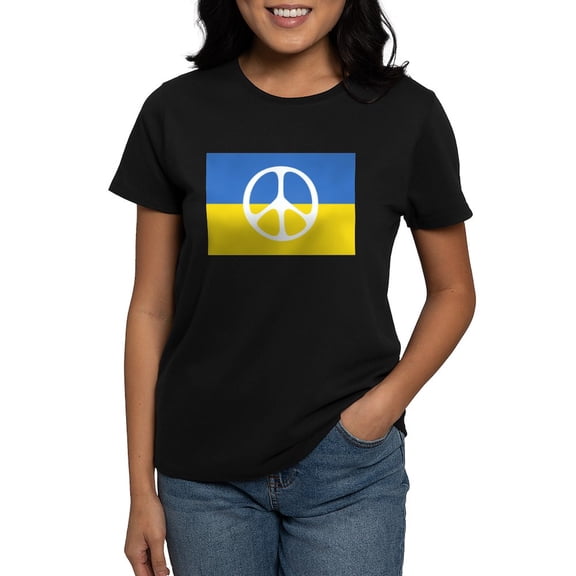 CafePress - Pray For Peace In Ukraine T Shirt - Women's Traditional Fit Dark T-Shirt