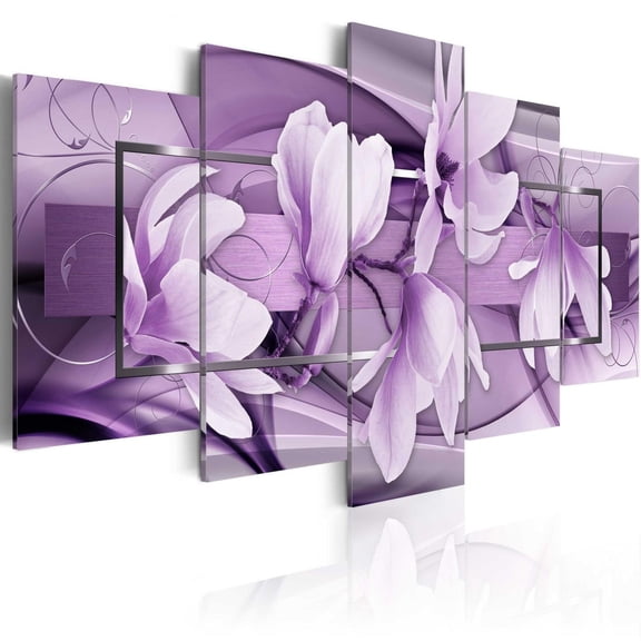 Tiptophomedecor Stretched Canvas Floral Art - Purple Wave - Stretched & Framed Ready To Hang Art