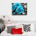 thumbnail image 4 of ARISTURING  Teal and Grey Bathroom Decor Wall Art for Bedroom Room Kitchen Black and White Roses Flower Canvas Prints Home Decorations, 4 of 4