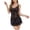 Black, variant on Ladies' Solid Color V Lace Transparent Wrap Up Front Opening Underwear Tight Pajamas Daddy for Women
