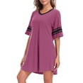 thumbnail image 4 of DreamFish Womens Nightgown Short Sleeve Sleepshirt V Neck Sleepwear Casual Loungewear Ladies Sleepwear, 4 of 9