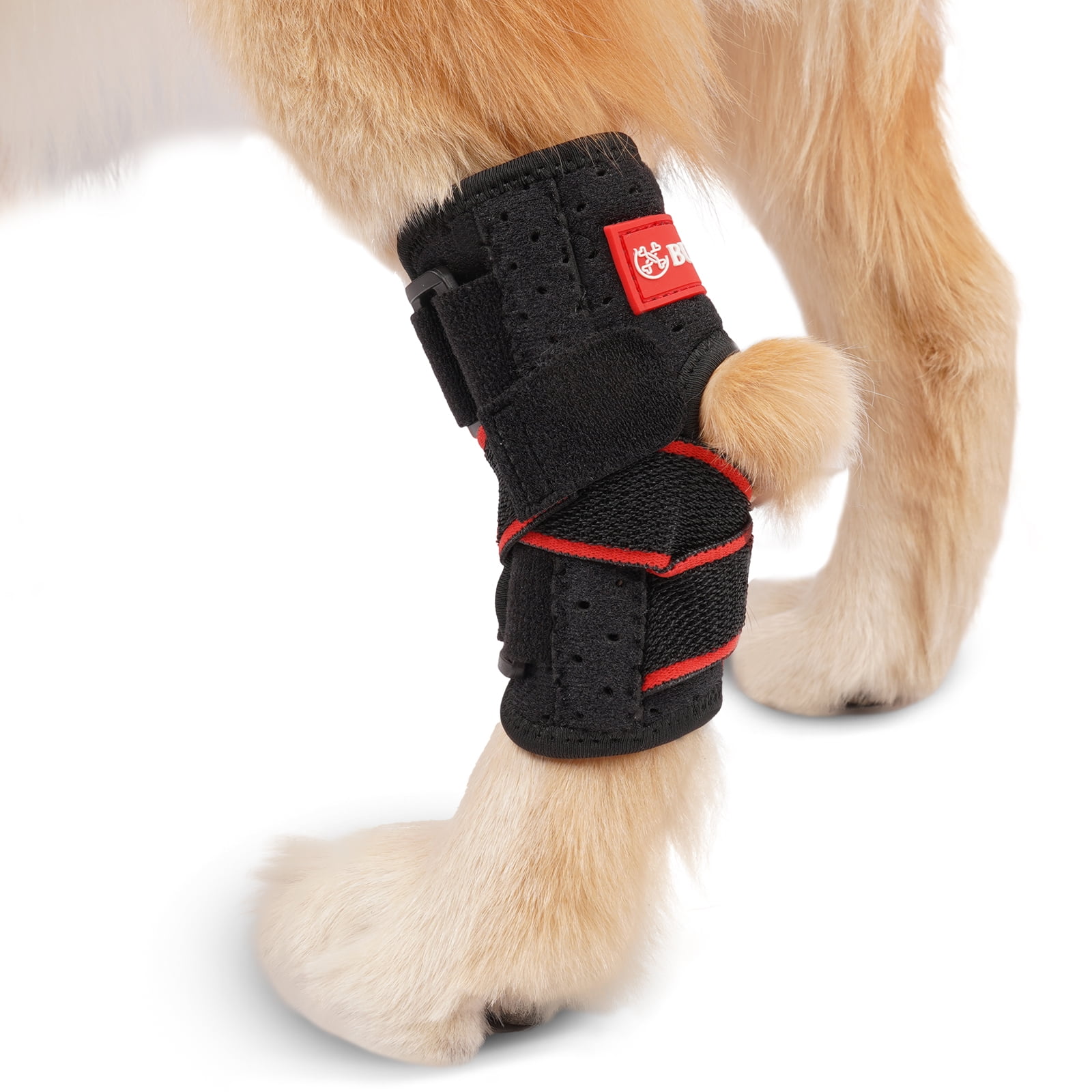 Dog Leg Brace for Rear Hock, Dog Hock Brace Rear Leg Support with Adjustable Compression Straps and Built-in Metal Spring Strips for Sprains, Arthritis, Ligament Injuries, Post-Op Recovery - Medium