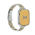 thumbnail image 6 of XTREME Trendy Metal Smart Watch Band 2-Pack Compatible with Apple Watch, Universal Fit with Quick Change Adapters, Lightweight Stainless Steel Replacement Straps – Gold & Silver, 6 of 10