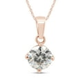 thumbnail image 4 of 1 Carat Round Cut Lab Created Moissanite Diamond Solitaire Pendant Necklace In 10K Solid Rose Gold Jewelry For Women With 18" Chain (G-H Color, VVS1 Clarity, 1 Cttw), 4 of 7