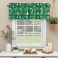 thumbnail image 3 of Curtain Valance 54" x 18", St. Patrick''s Day Window Valances Rod Pocket Curtains Drapes, Spring Green Four-Leaf Grass Short Topper Curtain for Kitchen Cafe Living Room, 1 Panel, 3 of 8