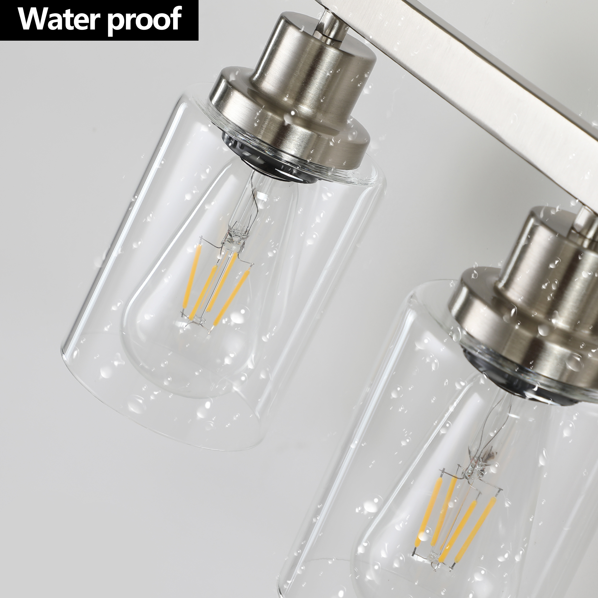 Leumius Modern 5-Light Bathroom Vanity Light Fixture - Brushed Nickel Finish with Clear Glass Shades, Perfect for Bathroom, Vanity and Dressing Area Lighting (No Bulbs)