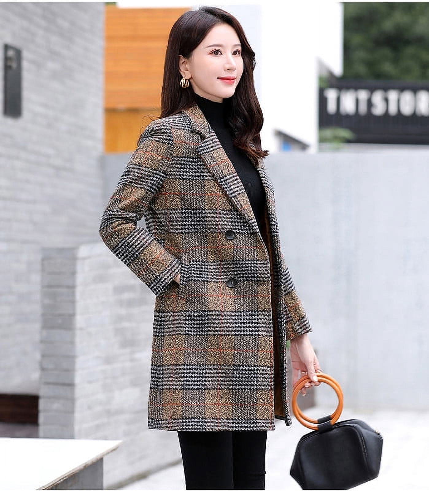 Women's Coat Jacket Double Breasted Overcoat Coat Winter Outerwear - image 4