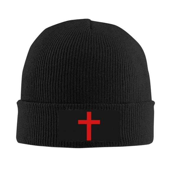 Christian Cross Men Women Knitted Hat Adult Knit Beanie For Fall Winter Knit Hat Cap