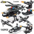 thumbnail image 3 of 6 In 1 Set Deformable Combination Bricks, Vehicle Swat Police Themed Aircraft Coper Fire Truck Construction Machinery Warship,Building Block Toys,Easy Assembly Educational Toys For Kids, 3 of 5