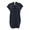 thumbnail image 1 of Ropa Playa Ocean Pacific para Mujer Vestido Largo Manga Corta Aros Cintas Ajust. Escote Negro Talla M, 1 of 4