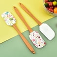 thumbnail image 3 of Dream LifestyleSilicone Spatula for Cooking, Heat Resistant Floral Pattern Silicone Spatulas with Wood Handle, Nonstick Scraper for Baking Mixing, 3 of 8
