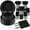 Black, variant on 350 Pcs Black Paper Plates and Napkins, 25 Guest Black Party Supplies Includes Scalloped Party Plates Napkins Cups Plastic Spoons Forks Knives for Birthday, Wedding