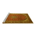 thumbnail image 2 of Ahgly Company Machine Washable Indoor Square Medallion Yellow Traditional Area Rugs, 8' Square, 2 of 4