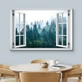 thumbnail image 3 of wall26 Canvas Print Wall Art Window View Aerial Foggy Misty Mountain Forest Trees Wilderness Nature Photography Realism Scenic Landscape Colorful Multicolor for Living Room, Bedroom, Office - 16&quot, 3 of 5
