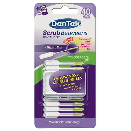 DenTek Scrub Betweens Dental Picks, Plaque Remover for Teeth, 40 Count