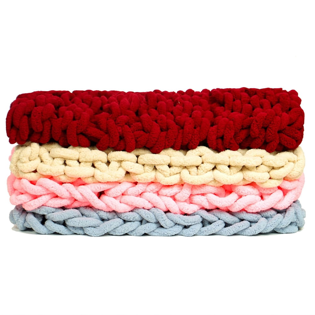 47"x59" Soft Warm Solid Colour Chenille Yarn Knitting ...