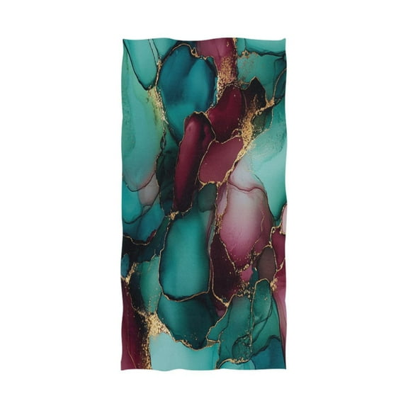 Qxltty Teal and Burgundy Gilt Pattern Extra Large Bath Towel 32"x64" Super Soft Highly Absorbent Quick Dry Shower Towel for Hotel Bathroom Guest Spa Gym