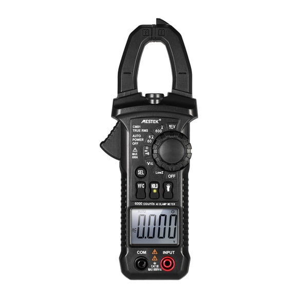 MESTEK Professional True RMS LCD Digital Clamp Meter Multimeter AC/DC Voltage AC Current Continuity Tester