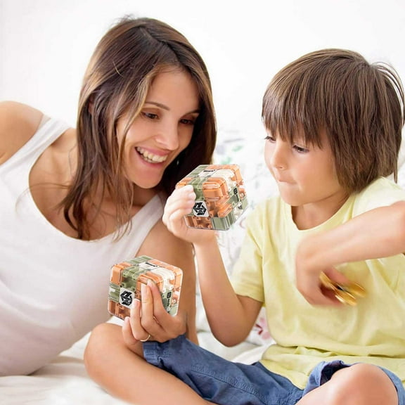 3d Rolling Ball Maze Cube, 3d Rolling Ball Maze Cube with Color-Match Ball, Education Sensory Toys, Engaging Brain Teaser Toy, High Difficulty Puzzle Challenge for Kids & Adults(2PC)