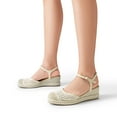 thumbnail image 6 of DREAM PAIRS Women's Espadrilles Closed Toe Ankle Strap Wedge Sandals Dressy Summer Platform Heel Sandals, 6 of 7