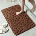 thumbnail image 3 of untoiry Embossed Bath Mat Quick-Drying Solid Color Shower Absorbent Bathroom Rug Large Kitchen Washroom Door Bathmat Kids Safety Coffee 50x80cm, 3 of 8