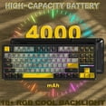 thumbnail image 5 of ATTACK SHARK X87 80% Wireless Mechanical Keyboard, BT5.0/2.4G/USB-C Hot-Swap Gasket Gaming Keyboard,RGB Backlit, 4000mAh,Pre-lubed Linear Switch, Side Engraved Gradient PBT Keycap for PC/MAC, 5 of 9