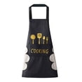 thumbnail image 2 of Cocina de moda Delantales de cocina Babero ajustable a prueba de aceite con bolsillos Delantal impermeable para adultos unisex la Negro B 2 Yotijar  Delantal de cocina, 2 of 7