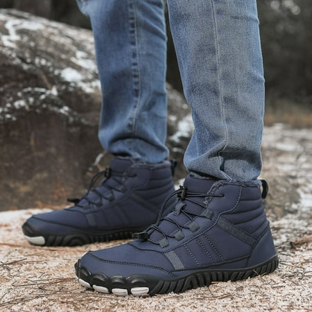 

Ediodpoh Fashion Winter Men Women Couple Snow Boots Thick Soled Non Upper on High Top Warm And Comfortable Shoes Men Dark Blue 13