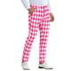 thumbnail image 5 of INSPIRAR CHIC Pantalones de Hombre con Patrón de Cuadrícula de Diamante, Corte Regular, Traje de Bloque de Color, Talla 34, Rosa, 5 of 6