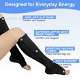thumbnail image 2 of 3 Pairs Zipper Copper Compression Socks for Women & Men Circulation 15-20 mmhg - Better Blood Flow, Swelling, Best Support for Medical, Running, Nursing, 2 of 7