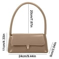 thumbnail image 3 of Bolso de hombro Mujer Casual Retro Tote PU Cuero Sólido Bajo el brazo Caqui Sywqhk Para Estrenar, 3 of 3