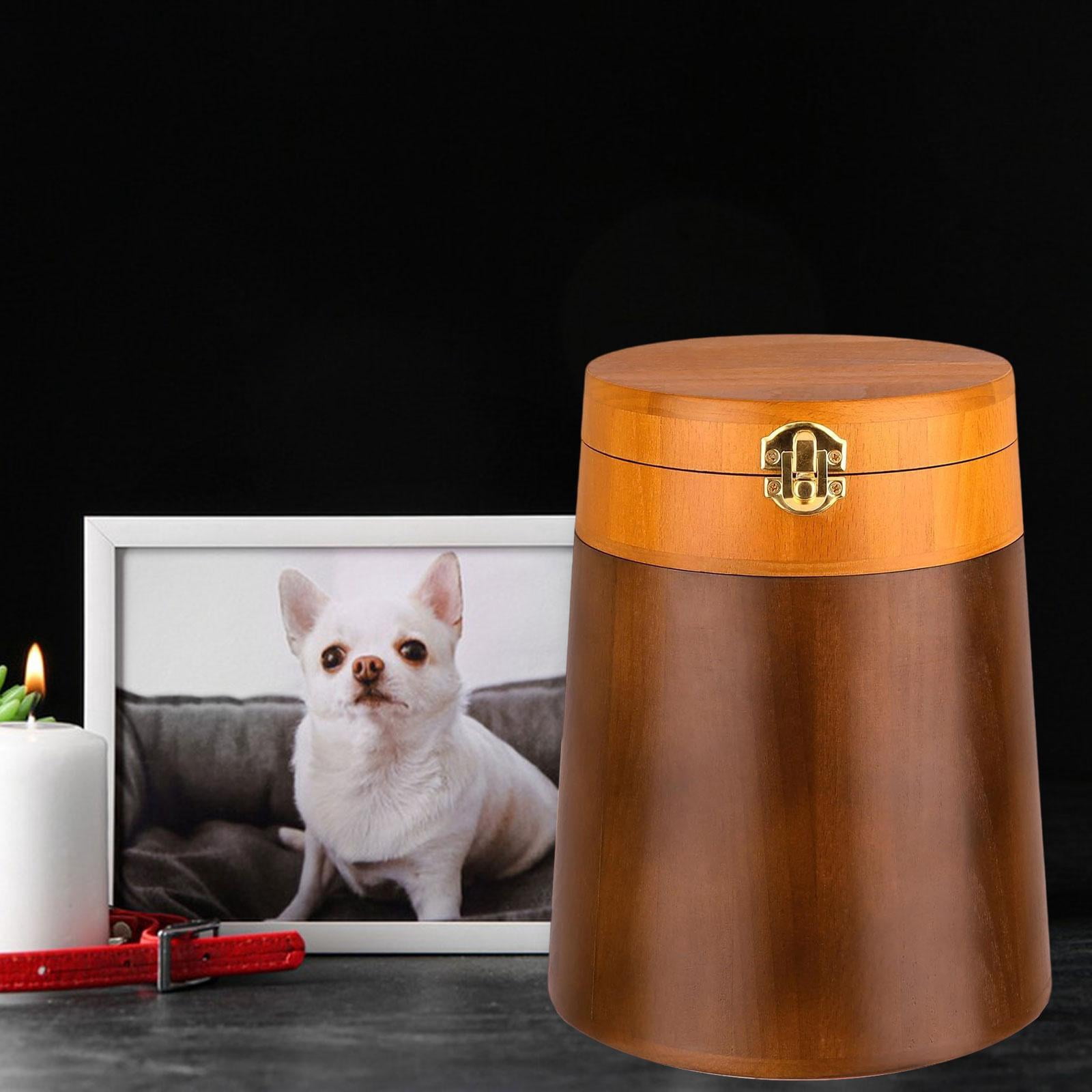 Serenable Memorial Pet Urn Cremation Urn Wooden Funeral Container Jar Burial Souvenir Keepsake Memorial Ash Holder for Cat Kitten Bunny