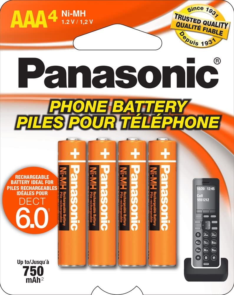 Panasonic Genuine HHR4DPA/4B AAA NiMH Rechargeable Batteries for DECT