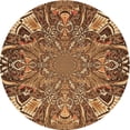 thumbnail image 1 of Ahgly Tapis Rond Lavable en Machine Intérieur Transitionnel Rouge Brun, 4 Pieds Rond, 1 of 7