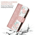 thumbnail image 6 of Furiet for Samsung Galaxy A71 5G Floral Wallet Case with Flip Zipper Purse Wrist Strap Shoulder Strap, Luxury Glitter PU Leather Card Holder Stand Cell Phone Cover for A 71 G5 71A S71 Women Rose Gold, 6 of 8