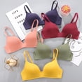 thumbnail image 2 of Sujetador de realce sin aros para mujer, ropa interior Sexy, transpirable, fino, 12 colores, fruncido, 2 of 4