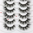 thumbnail image 2 of Changmaius  False Eyelashes Fluffy Cat Eye Look 8D Crossed Wispy Natural Faux Mink Lashes Fake Eyelashes 7 Pairs Pack, 2 of 9