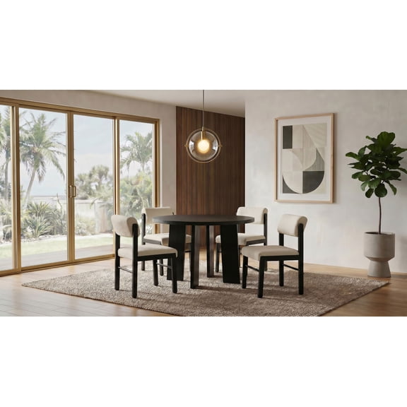 Coaster Strouse 5-Piece Dining Set, Cream and Black