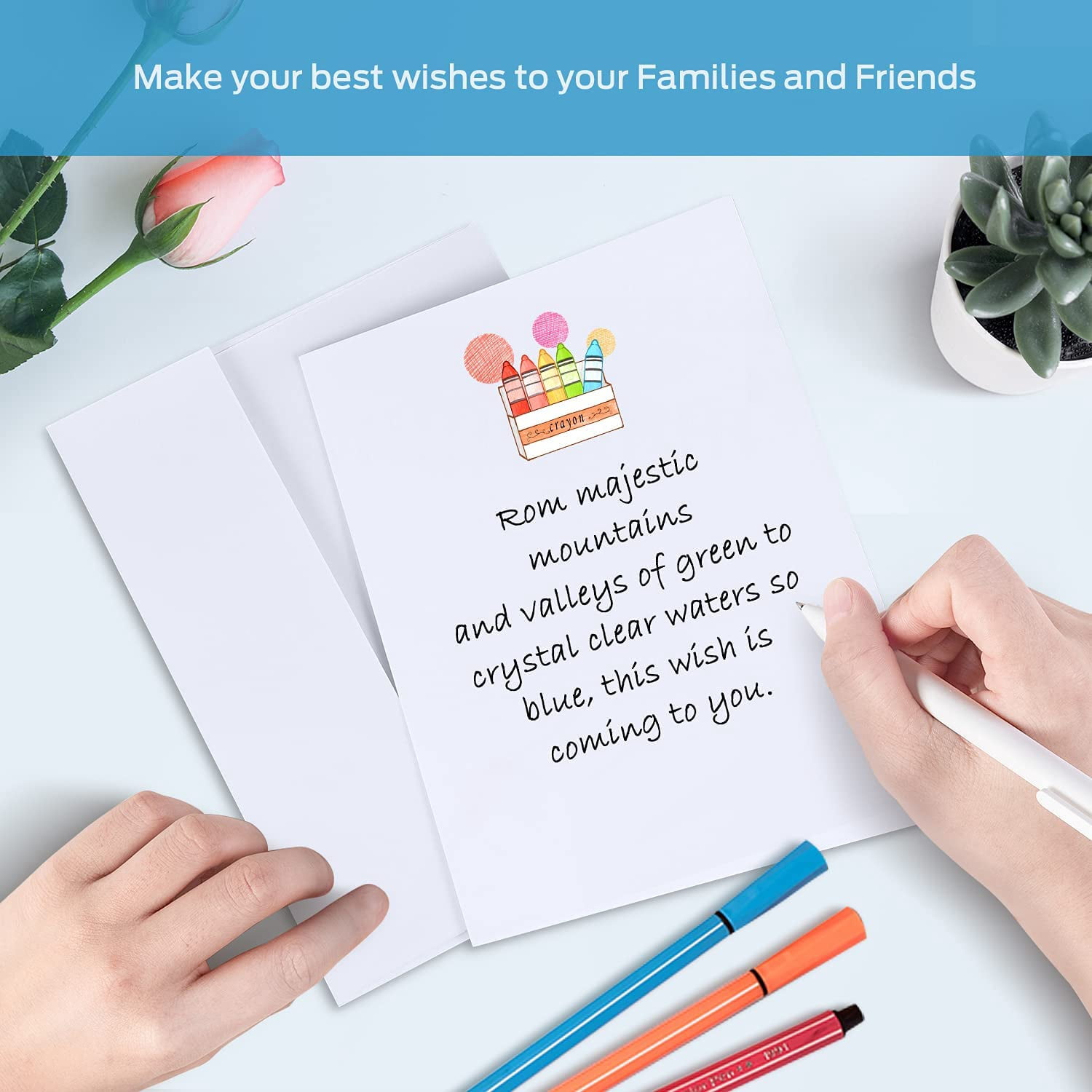 Blank White Cards and Envelopes 50 Pack - 4.25" x 5.5" Heavyweight Folded Cardstock and A2 Envelopes for DIY Greeting Cards Wedding Birthday Invitations Baby Shower Thank You Cards and More