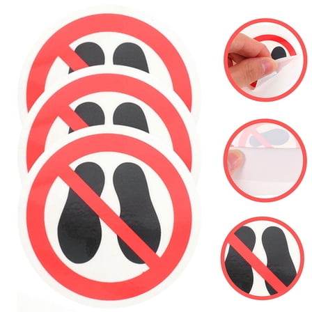 Uonlytech 3Pcs No Step Warning Stickers Self Adhesive Safety Labels for Equipment