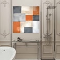 thumbnail image 4 of Wall Art Prints, Abstract Orange Grey Framed Canvas Prints for Bedroom Living Room Bathroom Office, Modern Oil Painting Geometric Art Gallery Wrap Wall Art Poster for Gifts Home Decor 20"x20", 4 of 9