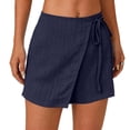 thumbnail image 3 of Xucatan Womens 5 Inch Shorts, Solid Elastic Waist Casual Bottoms, Pocket Pull On Short Pants, Summer Relaxed Fit Shorts Gift, 3 of 6
