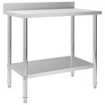 thumbnail image 1 of vidaXL Kitchen Work Table with Backsplash 100x60x93 cm Stainless Steel, 1 of 5