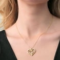 thumbnail image 3 of Gem Stone King Keren Hanan Round 18K Yellow Gold Plated Silver Lab Grown Diamond 3 Heart Love Family Pendant Necklace for Women, 3 of 4
