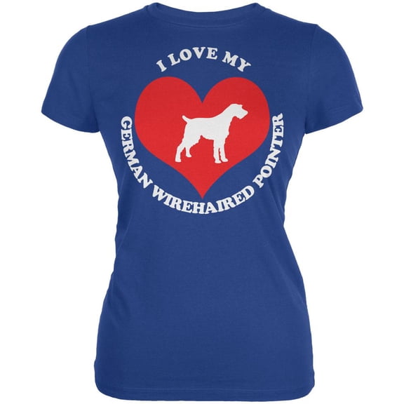 Valentines I Love My German Wirehaired Pointer Royal Juniors Soft T-Shirt - 2X-Large