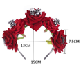 thumbnail image 2 of Diadema de calavera para Halloween, disfraz del Día de los muertos, corona de flores, rosa roja, accesorio para tocado de araña Floral para mujeres y niñas, 2 of 5