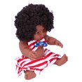 thumbnail image 3 of Muñeca negra de 30cm de vinilo, bonita muñeca africana simulada, juguete para juego de rol para niños, regalo, 3 of 14